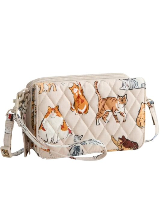 Vera Bradley Handbags - Vera Bradley Women's Cotton 3-in-1 Crossbody Bag A Cat's Life